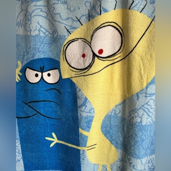 Fosters Home for Imaginary Friends Bloo and Cheese Fleece Throw Blanket 47 x 57” - Picture 1 of 10